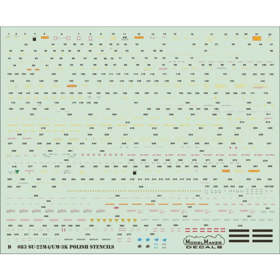 1/48 Su-22M4/UM-3k Polish Stencils (decal)