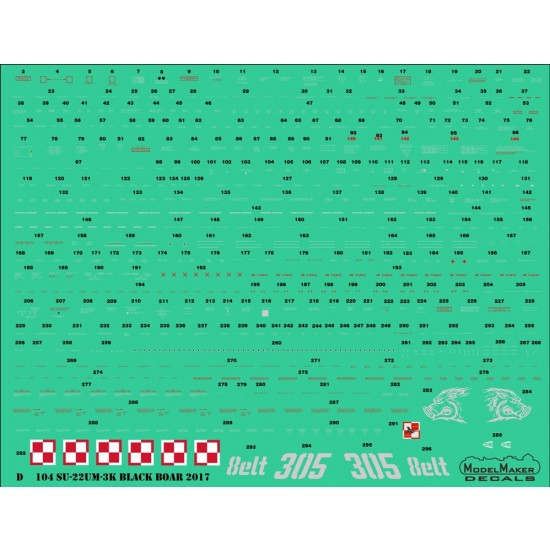 1/48 Su-22UM-3K Black Boar 2017 Decals