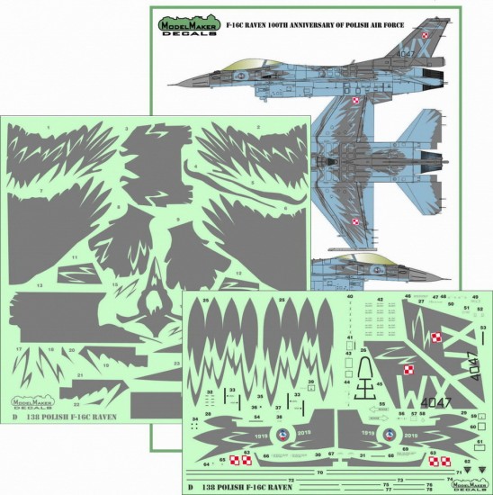 1/48 Polish F-16C RAVEN 100th Anniversary of Polish Air Force (decal)