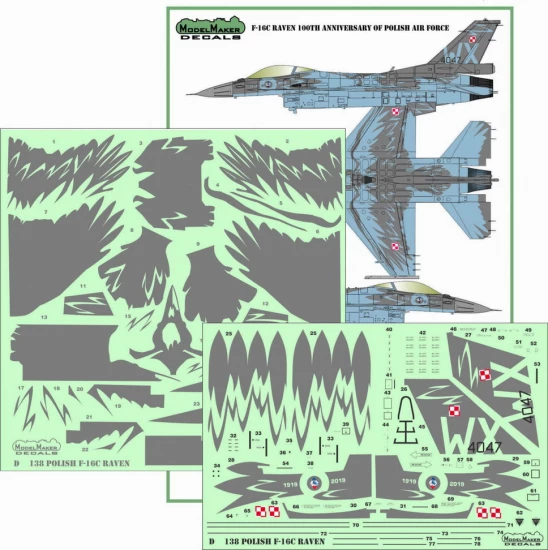 1/48 Polish F-16C RAVEN 100th Anniversary of Polish Air Force (decal)