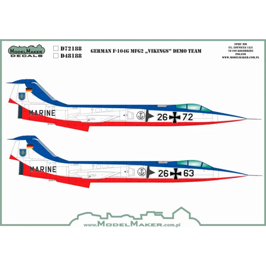1/72 German F-104G MFG2 Vikings DEMO TEAM (decal)