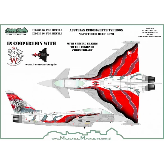 1/72 Austrian Eurofighter Typhoon NATO Tiger Meet 2023 (decal)