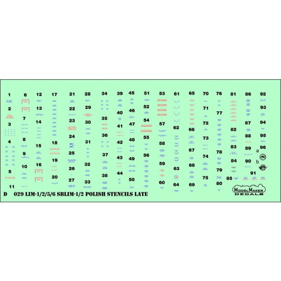 1/72 LiM-1/2/5/6/SBLim-1/2 Polish stencils late (decal)