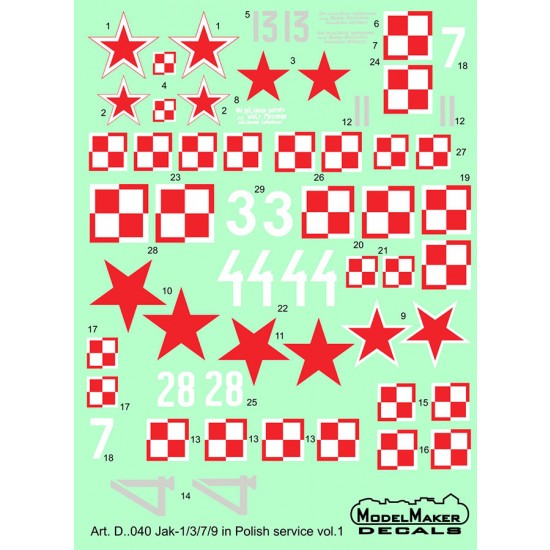 1/72 Yak-1/3/7/9 in Polish service vol. 1 (decal)
