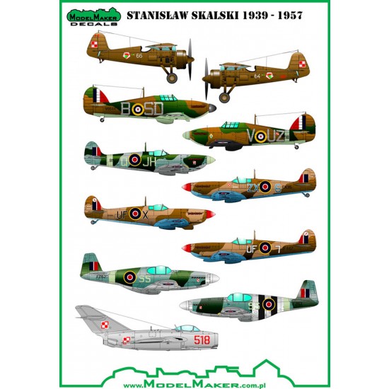 1/72 Stanislaw Skalski planes (decal)