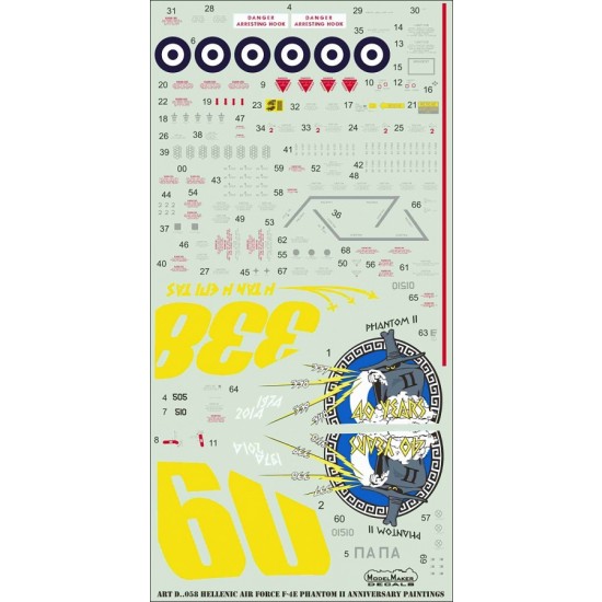 1/72 Hellenic AF F-4E Phantom II Anniversary paintings (decal)