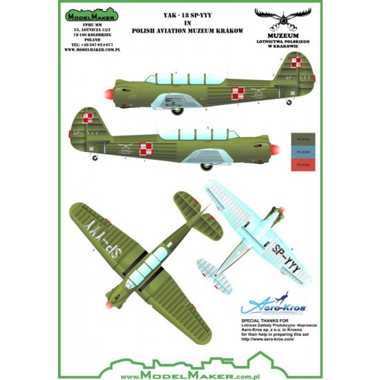 1/72 Yak-18 SP-YYY (decal)