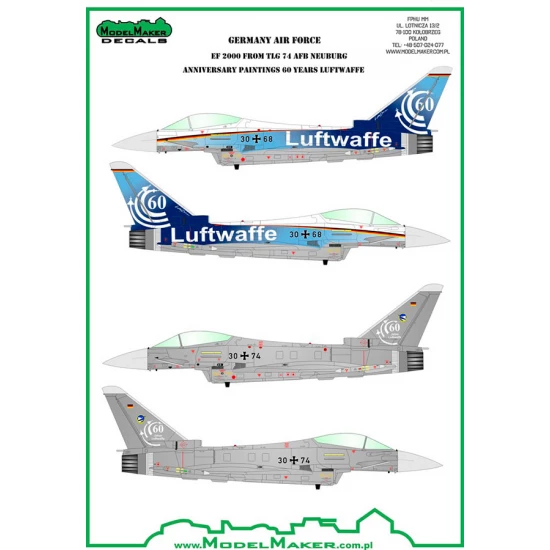 1/72 Eurofighter Typhoon 60 Years Luftwaffe TLG 74 (decal)