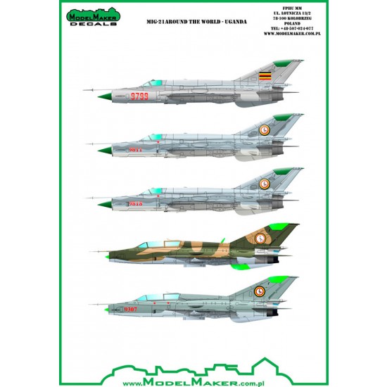 1/72 MiG-21 Around the World- Uganda (decal)