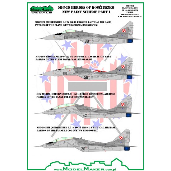 1/72 MiG-29 Heroes of Kosciuszko new Paint Scheme part I (decal)