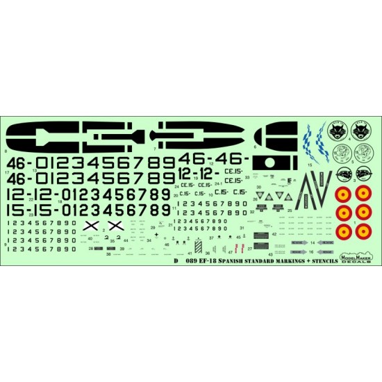 1/72 F/A-18 Spain Standard Markings and Stencils (decal)