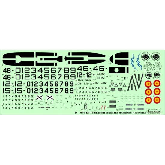 1/72 F/A-18 Spain Standard Markings and Stencils (decal)