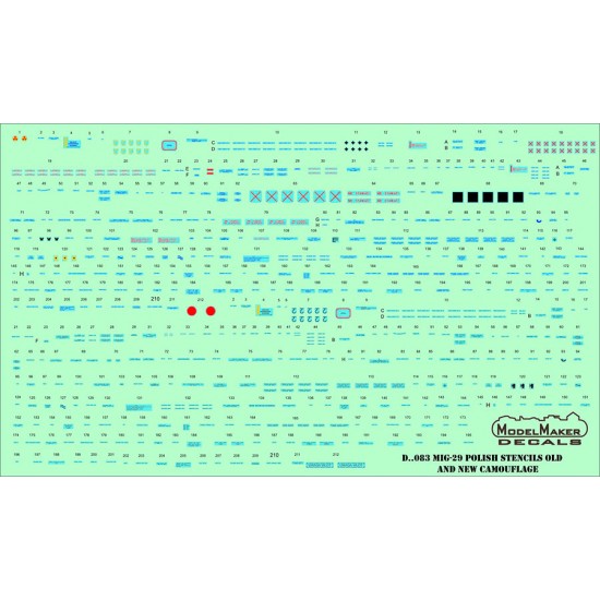 1/72 MiG-29 Polish Stencils (decal)