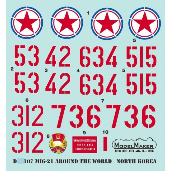 1/72 MiG-21 Around the World -North Korea (decal)