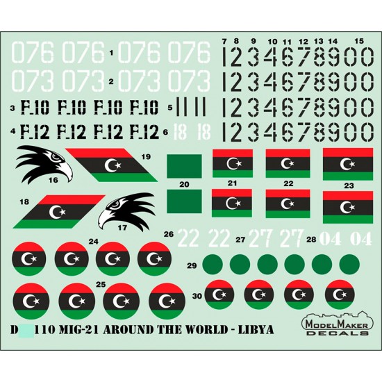1/72 MiG-21 Around the World - Libya (decal)