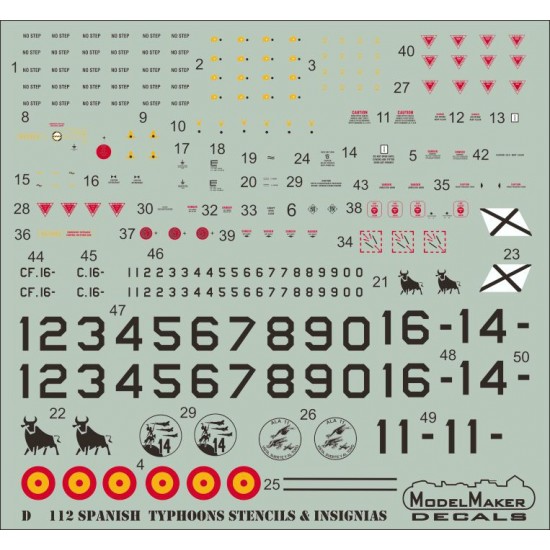 1/72 Spanish Tryphoons Stencils and insignias (decal)