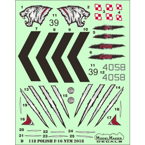 1/72 Polish F-16 NATO Tiger Meet 2018 (decal)