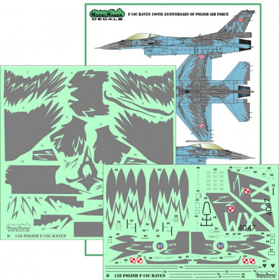 1/72 Polish F-16C RAVEN 100th Anniversary of Polish AF (decal)