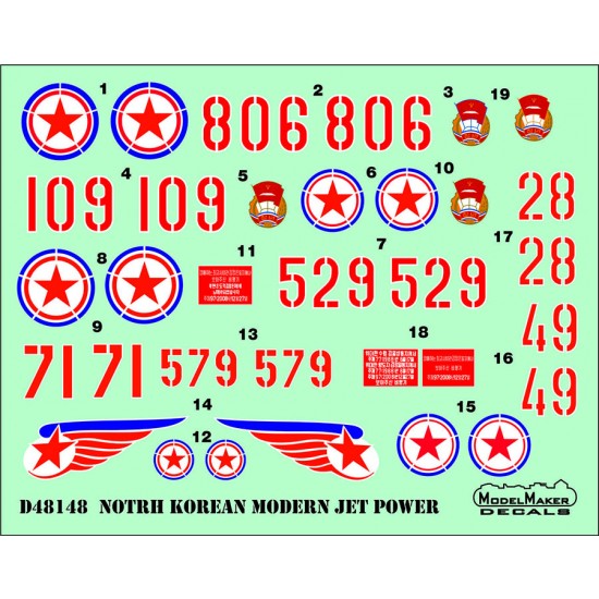 1/72 North Korean Modern Jet Power (decal)