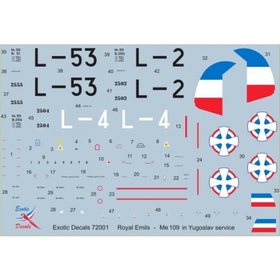 1/72 Royal Emils - Me 109 in Yugoslav service (decal)
