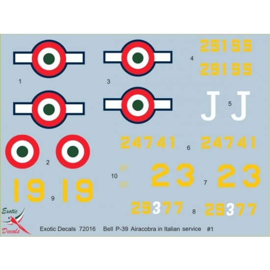 1/72 Italian Cobras #1 -Bell P-39 in Regia Aeronautica - part 1 (decal)