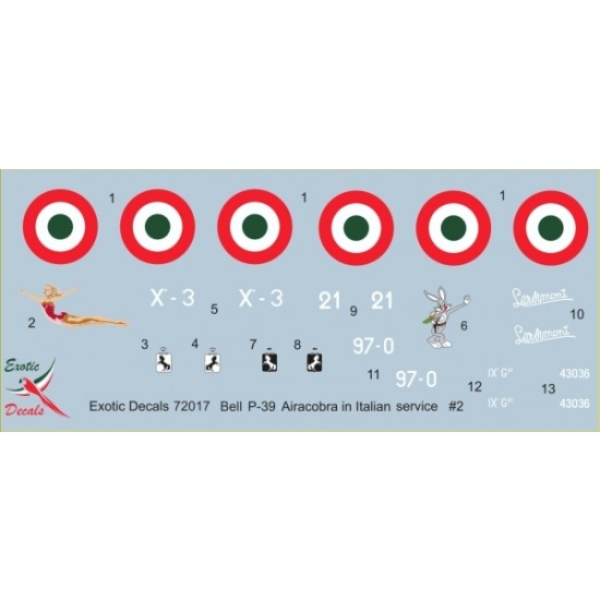 1/72 Italian Cobras #2 -Bell P-39 in Regia Aeronautica - part 2 (decal)
