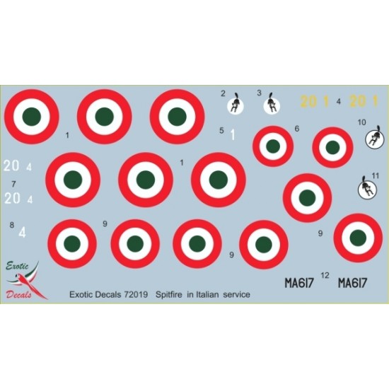 1/72 Italian Spitfires -Supermarine Spitfire in Regia Aeronautica (decal)