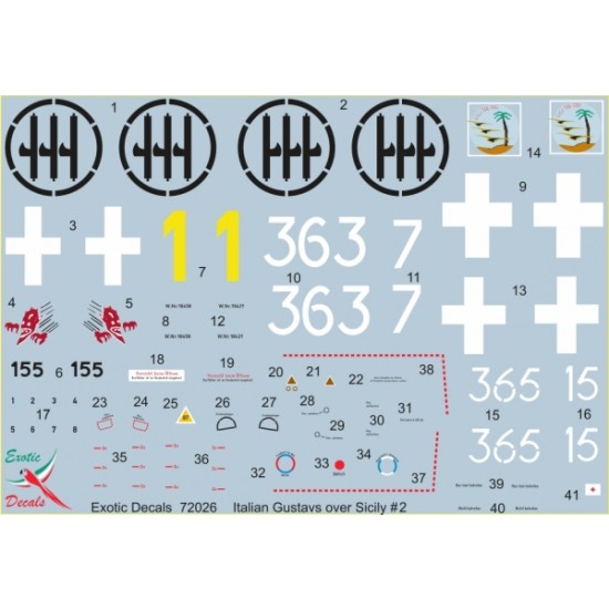 1/72 Italian Gustavs over Sicily #2 - Bf 109G in Regia Aeronautica part 2 (decal)