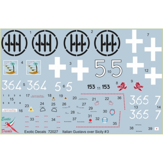 1/72 Italian Gustavs over Sicily #3 - Bf 109G in Regia Aeronautica part 3 (decal)