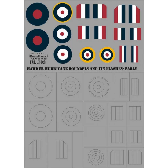 1/48 HAWKER HURRICANE Roundels and Fin Flashes -EARLY (masks)