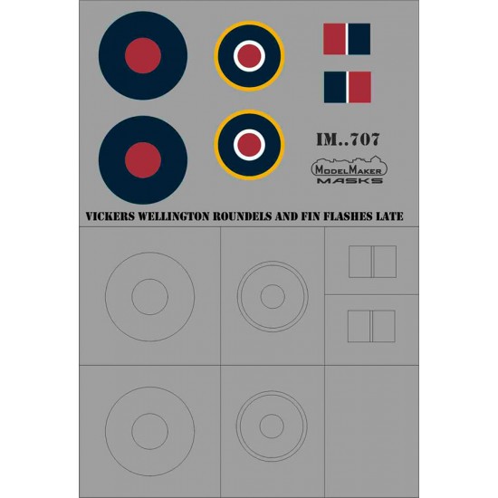 1/48 VICKERS WELLINGTON Roundels and Fin Flashes LATE (masks)