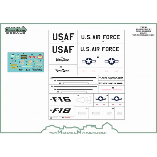 1/32 USAF F-16C Viper Demo 2024 50 Years of F-16 Masks set (mask and decal)