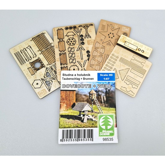 HO Scale Rustic Well and Dovecote Set (laser-cut)