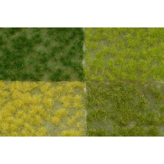 Grass Tufts - Multipack w/4 Colours (Size of Sheet for Each Colour: 9x14cm, Grass: 6mm)
