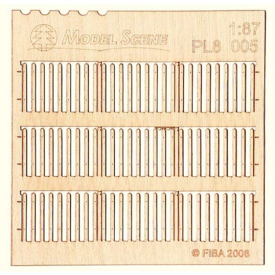 HO Scale 1/87 Picket Fence - Medium Plank Type 5