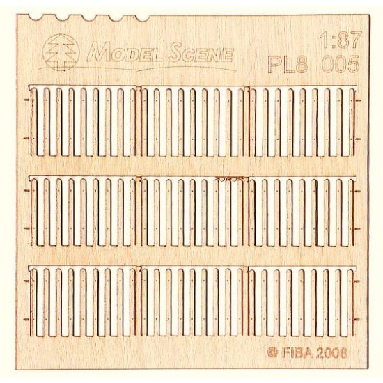 HO Scale 1/87 Picket Fence - Medium Plank Type 5