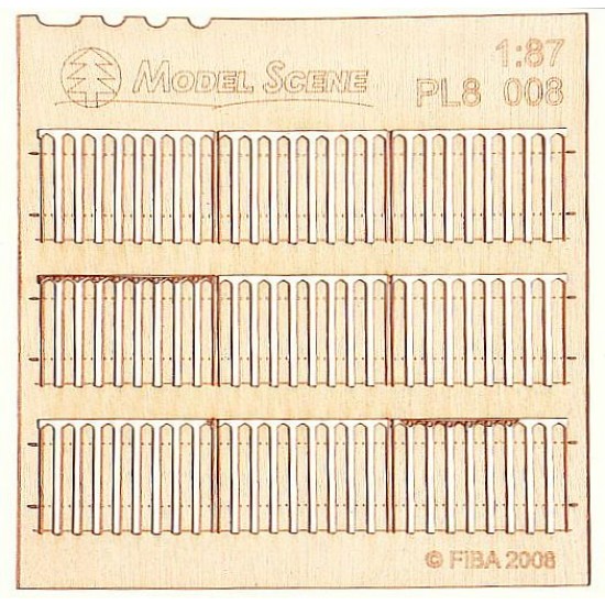 HO Scale 1/87 Stockade Fence Boards - Wider Size Type 8