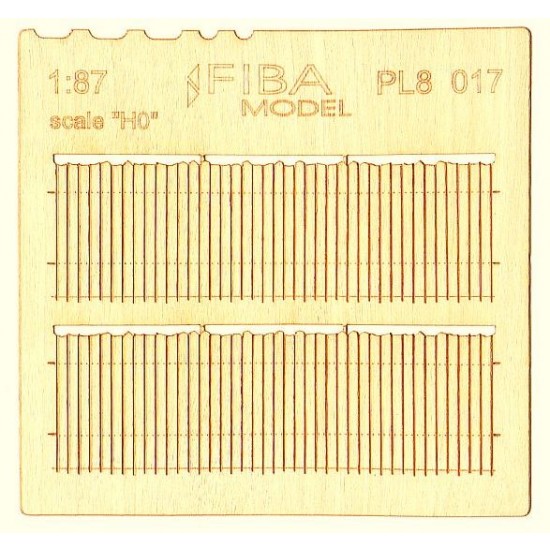 HO Scale 1/87 Wooden Fence Irregular Cut II. Type 17
