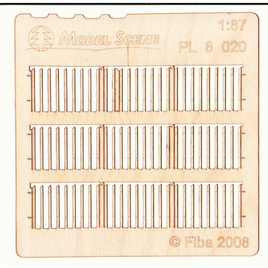 HO Scale 1/87 Stockade Fence Boards - Standard Size Type 20