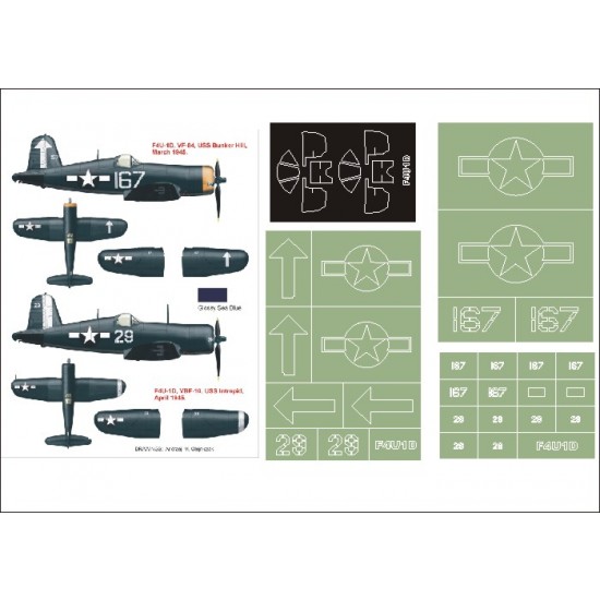 1/32 F4U-1D Corsair Paint Mask for Trumpeter (Canopy Masks + Insignia Masks)