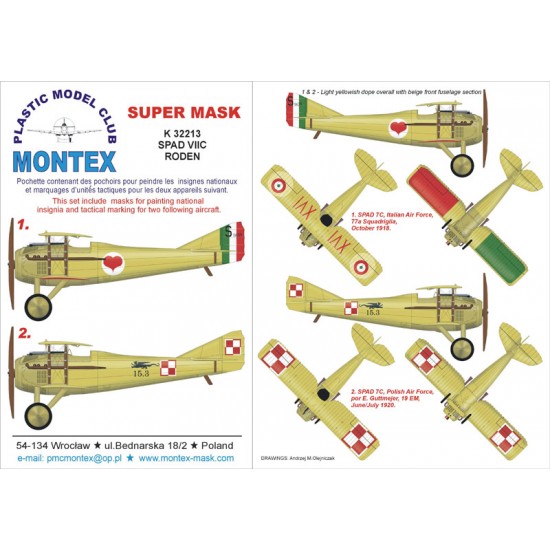 1/32 SPAD 7c Paint Mask Vol.1 for Roden (Insignia Masks)