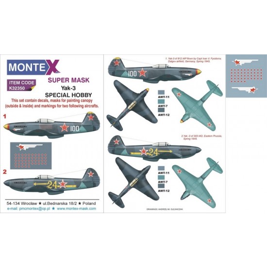 1/32 Yakovlev Yak-3 Paint Mask No.2 for Special Hobby kit