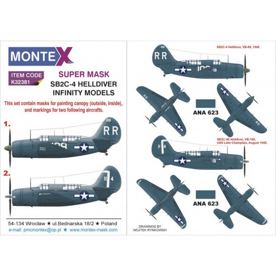 1/32 Curtiss SB2C-4 Helldiver Decals for Infinity kit