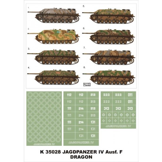 1/35 Jagdpanzer IV L/70 Paint Mask Vol.2 for Dragon (Insignia Masks + Wheel Mask)