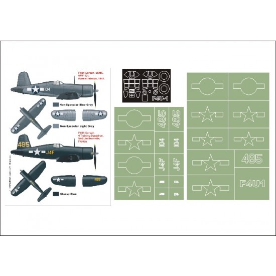 1/48 F4U-1 Corsair Paint Mask for Tamiya (Canopy Masks + Insignia Masks)