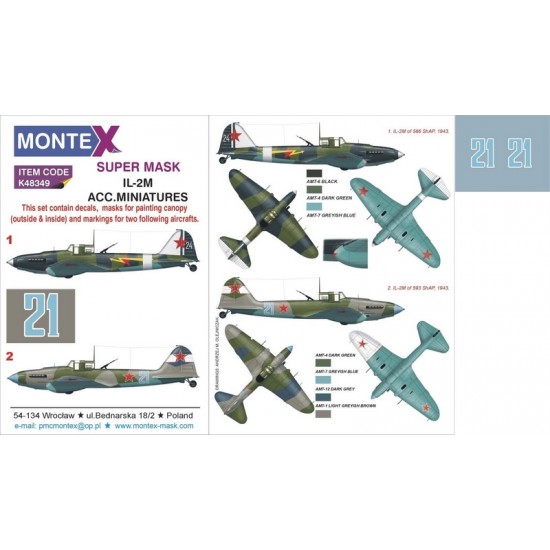 1/48 Ilyushin IL-2M Sturmovik Paint Mask for Accurate Miniatures kit