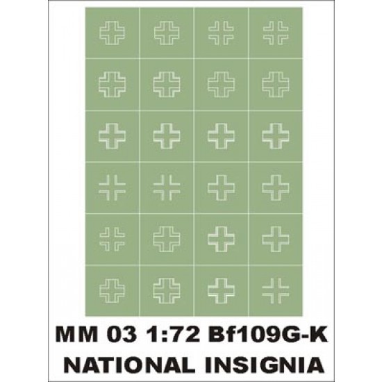 1/72 Bf-109G/K National insignia (1 sheet)