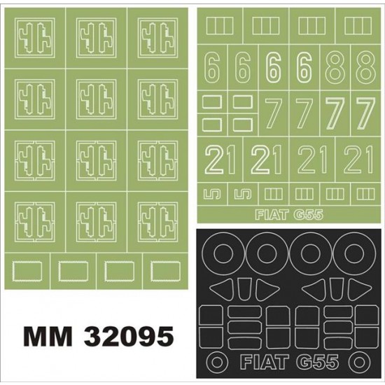 1/32 Fiat G.55 Centauro Paint Mask for Pacific Coast Models (Canopy Masks+Insignia Masks)