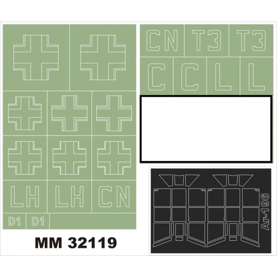1/32 Arado Ar 196 Paint Mask for Revell kit (Canopy Masks + Insignia Masks)