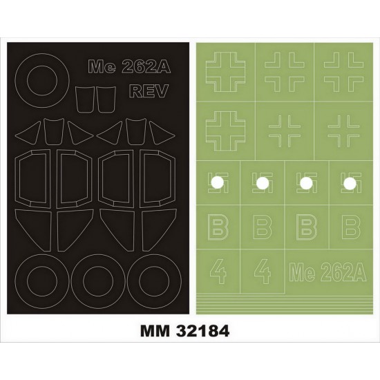 1/32 Messerschmitt Me 262A Paint Masks for Revell kit #3875 (2x canopy & 1x insignia)